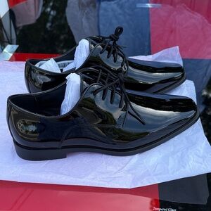 Joseph Abboud Black Patent Leather Derby Oxfords